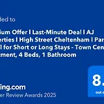 Premium Offer L Last-Minute Escape L Aj Properties L High Street Cheltenham L Parking L Ideal For Short Or Long Stays - Town Centre Apartment, 4 Beds, 1 Bathroom